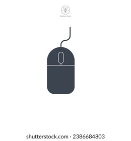Icono del ratón Ilustración vectorial aislada en fondo blanco