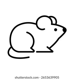 Mouse icon, symbolizing curiosity, agility, and small mammals in nature or lab settings.