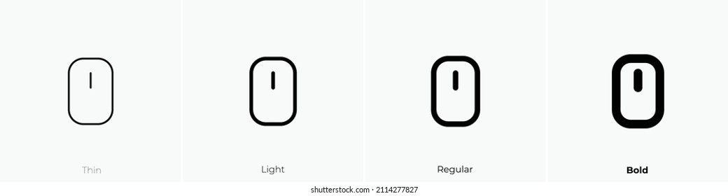 mouse icon. Thin, Light Regular And Bold style design isolated on white background