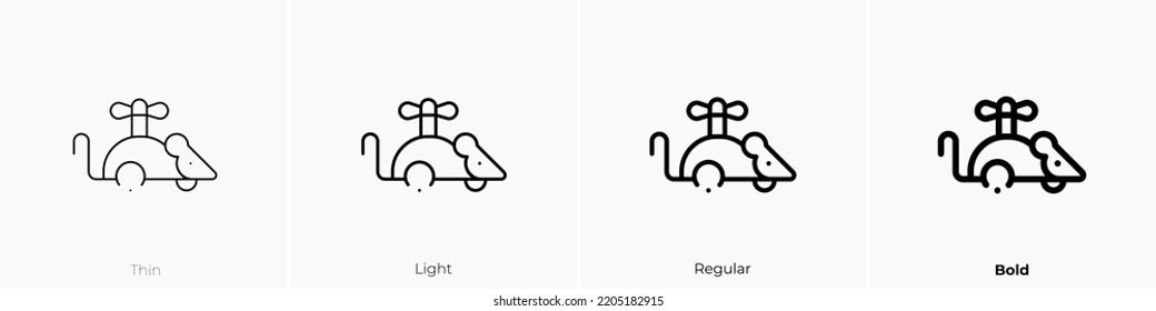 mouse icon. Thin, Light Regular And Bold style design isolated on white background