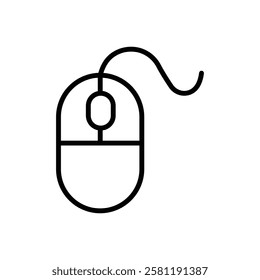 Mouse icon Thin line art isolated
