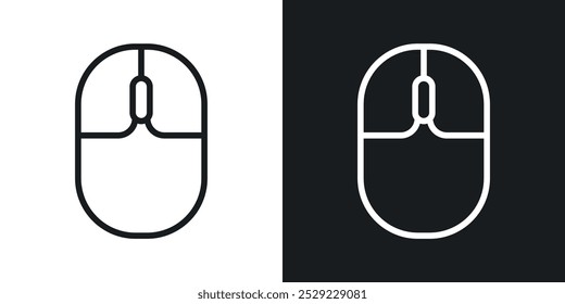 Ícone do mouse na cor preta da linha fina. ilustração simples de símbolos vetoriais planos.