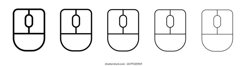 Mouse icon thin line outline set or collection