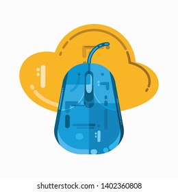 Mouse icon with a typical techno vector pattern. Computer mouse icon. Flat vector. icon design. Vector icon.