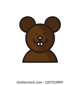mouse icon vector. animal icon filled outline style