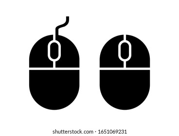 Mouse Icon vector black silhouette isolated on white