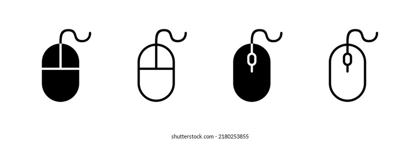 Vector de icono del ratón. haga clic en firmar y símbolo. vector de icono de puntero.