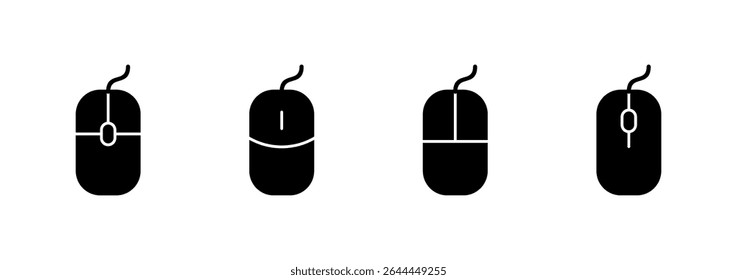 Vector del icono del ratón. signo y símbolo del Hacer clic. Vector del icono del puntero.