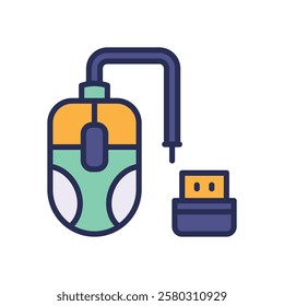 mouse icon. vector filled color icon for your website, mobile, presentation, and logo design.