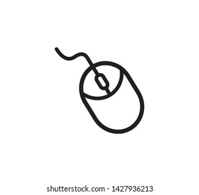 Mouse icon vector flat illustration