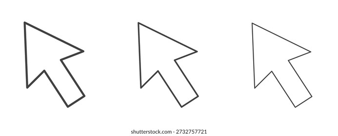 Gráficos de Vector de icono de ratón. Iconos de líneas delgadas negras
