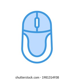 Icono del ratón en azul sobre multimedia para cualquier proyecto, uso para presentación de aplicaciones móviles del sitio web