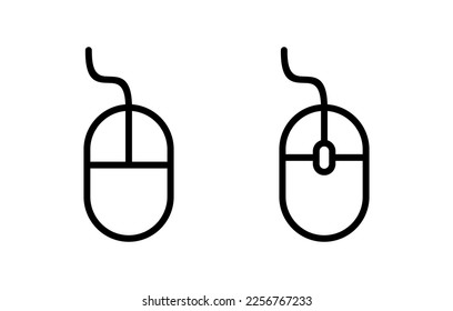 Icono de ratón ilustración vectorial. haga clic en firmar y símbolo. vector de icono de puntero.