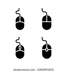 Icono de ratón ilustración vectorial. haga clic en firmar y símbolo. vector de icono de puntero.