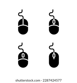 Icono de ratón ilustración vectorial. haga clic en firmar y símbolo. vector de icono de puntero.