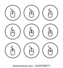 Ilustración del vector del icono del ratón. haga clic en signo y símbolo. vector del icono del puntero.