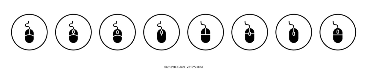 Ilustración del vector del icono del ratón. haga clic en signo y símbolo. vector del icono del puntero.