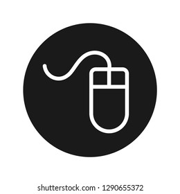 Mouse icon vector illustration design isolated on flat black round button