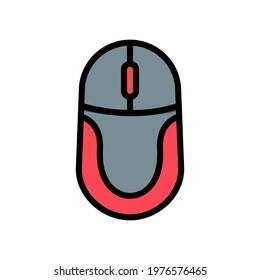 Mouse icon vector illustration in filled line style about multimedia for any projects, use for website mobile app presentation