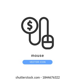 mouse icon vector illustration. mouse icon outline design.
