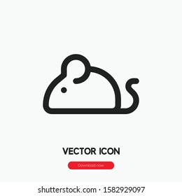 mouse icon vector. Linear style sign for mobile concept and web design. rat symbol illustration. Pixel vector graphics - Vector.