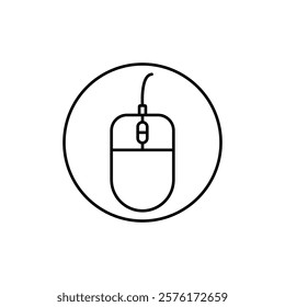 Mouse icon vector outline logo sign