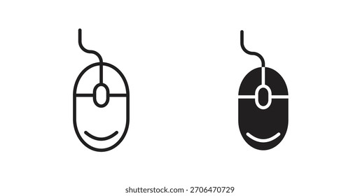 Icono del ratón para Sitios web y diseño plano minimalista móvil.