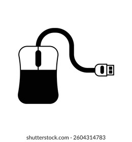 mouse icon with white background vector stock illustration