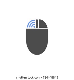 Mouse Icon With wifi Click Command Illustration