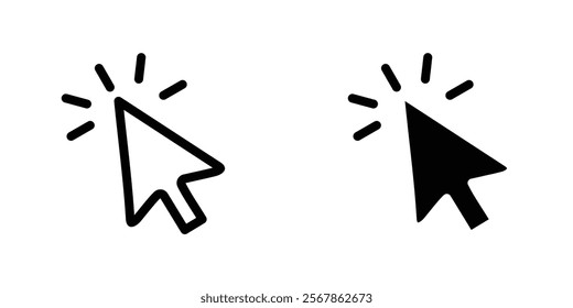 Mouse icons collection in Filled flat and thin line style.