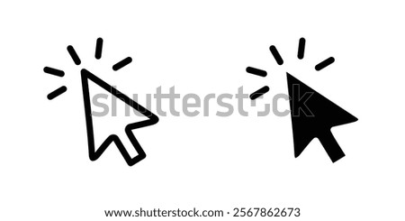 Mouse icons collection in Filled flat and thin line style.