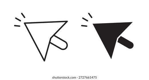 Mouse icons collection. Thin linear and black flat icons