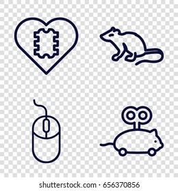 Mouse icons set. set of 4 mouse outline icons such as