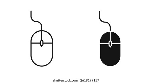 Mouse icons set in black colors on white background