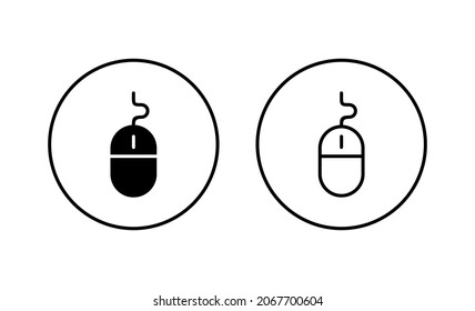 Los iconos del ratón se configuran. haga clic en firmar y símbolo. vector de icono de puntero.