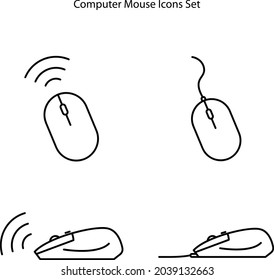 los iconos del ratón se establecen aislados en el fondo blanco. icono del ratón moderno y moda símbolo del ratón para logotipo, web, app, UI. símbolo del ratón, signo simple.