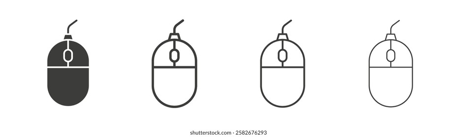 Mouse icons set vectors graphic designs