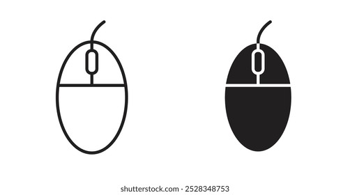 Mouse icons. Vector set in filled and line style.