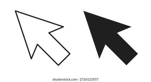 Símbolo de Vector de iconos de ratón con trazo editable y versiones planas