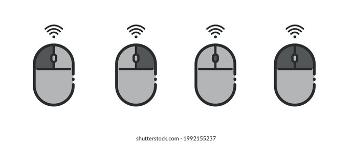 Mouse icons with wi-fi connection function