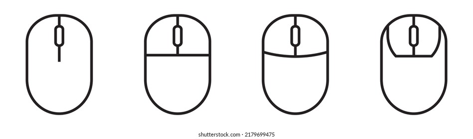 Mouse Icons. Wireless Mouse Icons, Vector Illustration