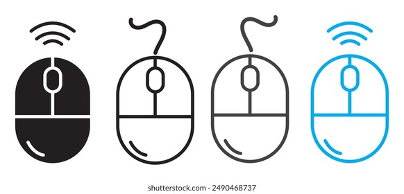 Mouse Icons. Wireless Mouse Icons, Vector Illustration