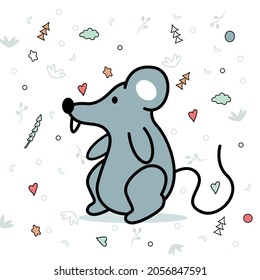 Mouse illustration for background. Animal background