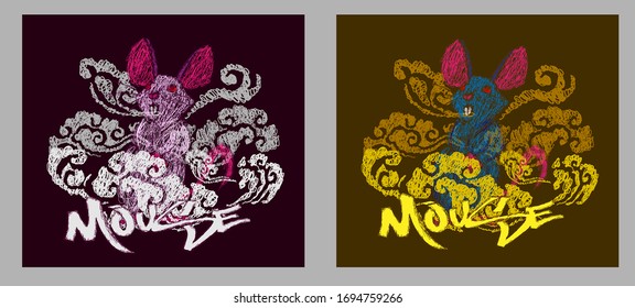 mouse illustration design for sukajan is mean japan traditional cloth or t-shirt with digital hand drawn Embroidery Men T-shirts Summer Casual Short Sleeve Hip Hop T Shirt Streetwear