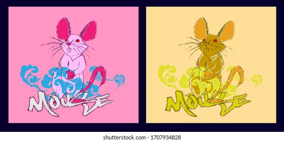 mouse illustration design for sukajan is mean japan traditional cloth or t-shirt with digital hand drawn Embroidery Men T-shirts Summer Casual Short Sleeve Hip Hop T Shirt Streetwear