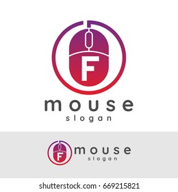 mouse initial Letter F Logo design