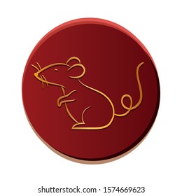 mouse inside seal stamp design, Animal cute zoo life nature and fauna theme Vector illustration