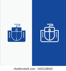 Mouse, Interface, Mouse Interface, Computer Line and Glyph Solid icon Blue banner Line and Glyph Solid icon Blue banner