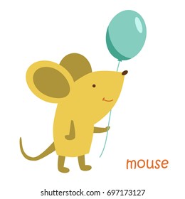Mouse isolated. Drawing mouse for a child