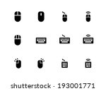 Mouse and Keyboard icons on white background. Vector illustration.